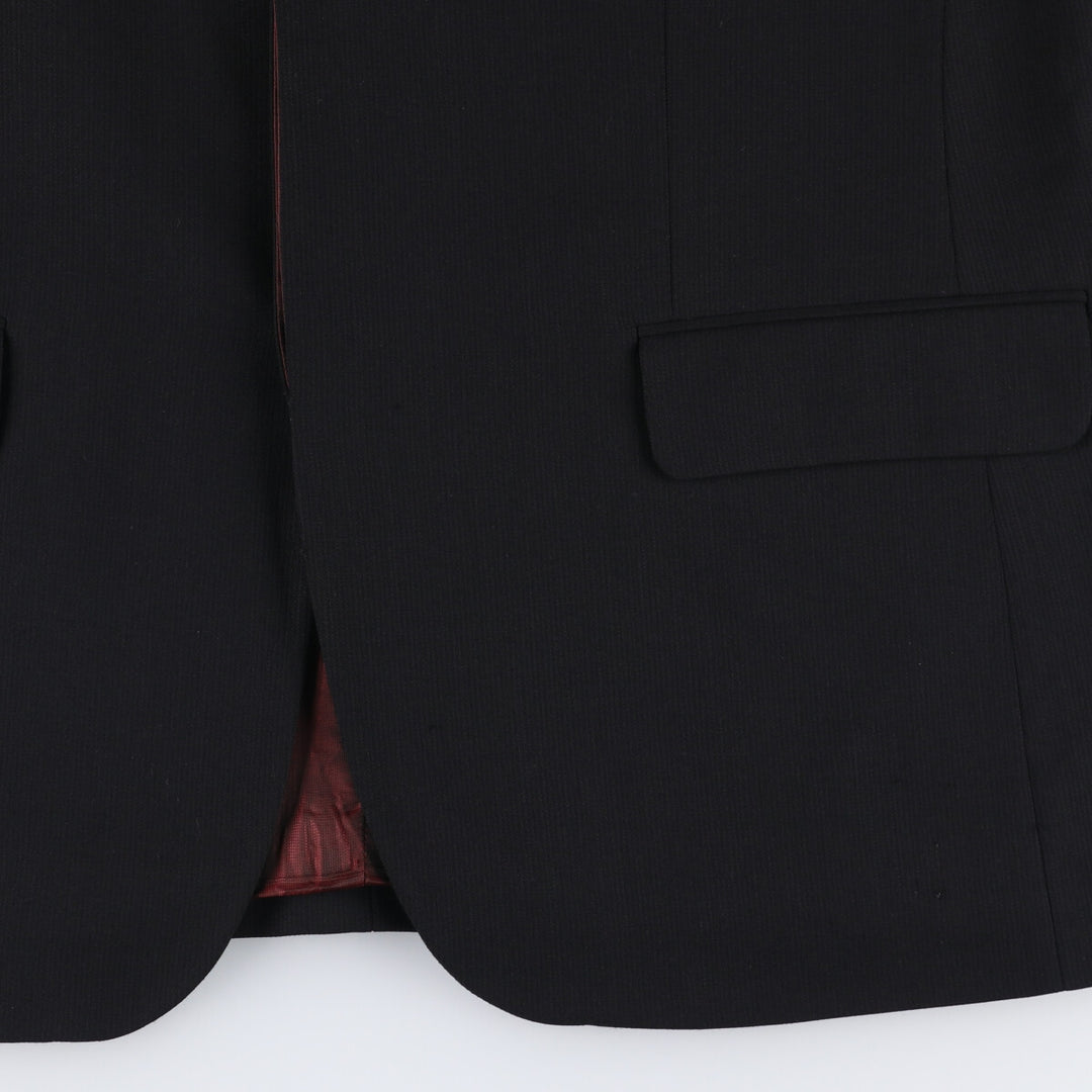 Ultimo Striped Wool Tailored Jacket, Men's Size L wool black type Vintage Second Hand