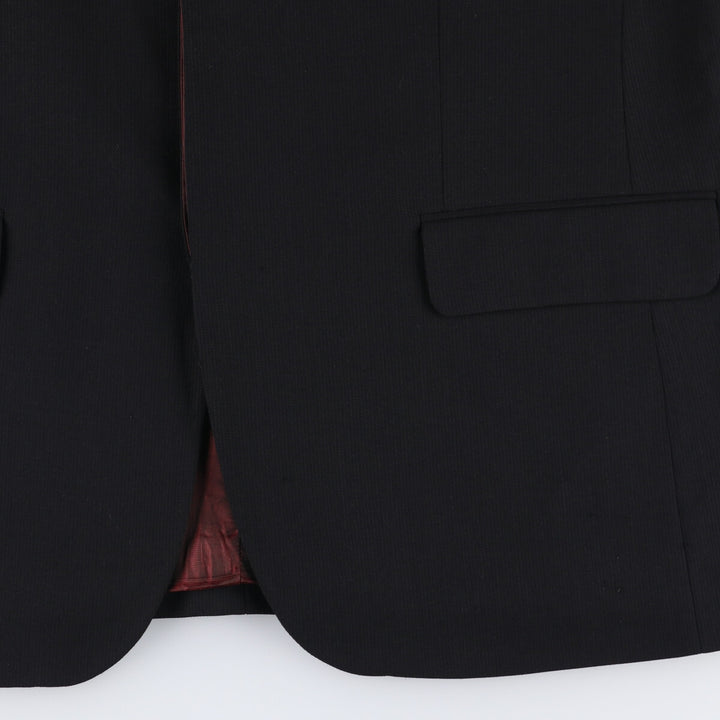Ultimo Striped Wool Tailored Jacket, Men's Size L wool black type Vintage Second Hand