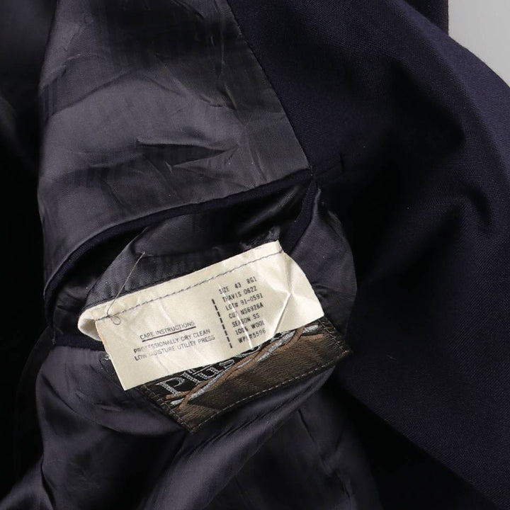 Nordstrom PlusOne Navy Blazer, Tailored Jacket, Made in USA, Men's Size L wool navy blue type Vintage Second Hand
