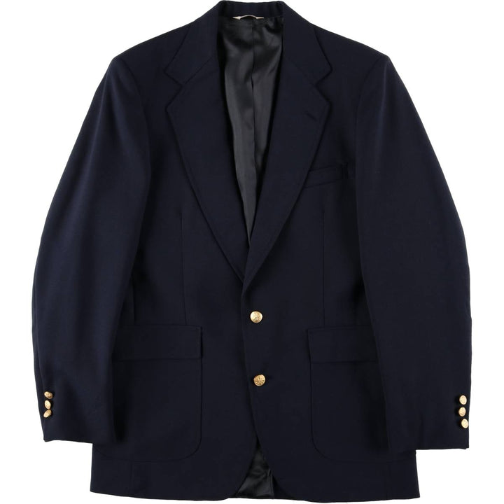 WALL STREET COLLECTION D'S CLOTHIERS Navy Blazer, Tailored Jacket, Made in USA, Men's Size L, Center Vent unclear navy blue type Vintage Second Hand