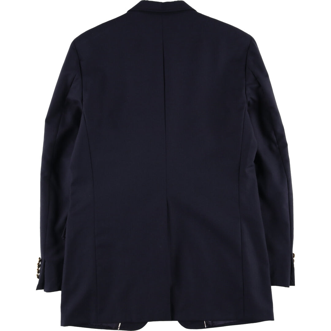 2000'S Lands' End Navy Blazer, Tailored Jacket, Men's Size Medium wool navy blue type Vintage Second Hand