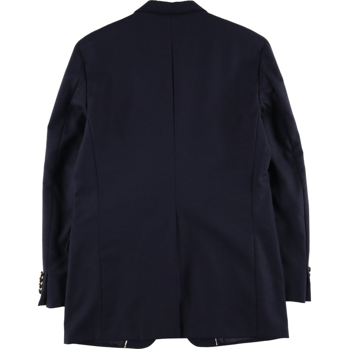2000'S Lands' End Navy Blazer, Tailored Jacket, Men's Size Medium wool navy blue type Vintage Second Hand
