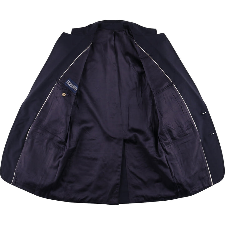 2000'S Lands' End Navy Blazer, Tailored Jacket, Men's Size Medium wool navy blue type Vintage Second Hand