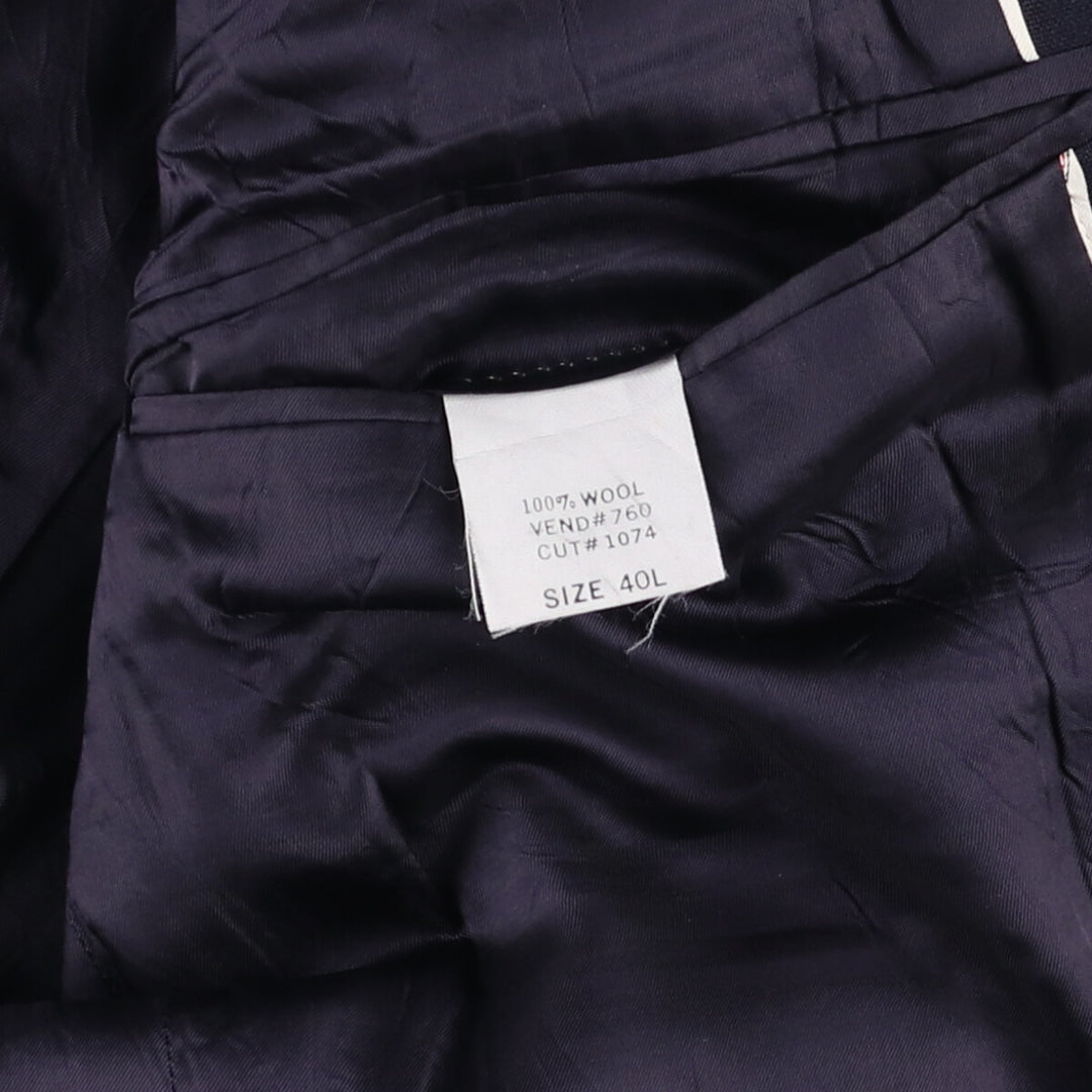 2000'S Lands' End Navy Blazer, Tailored Jacket, Men's Size Medium wool navy blue type Vintage Second Hand