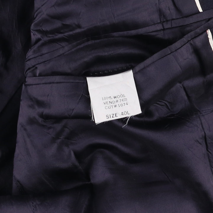2000'S Lands' End Navy Blazer, Tailored Jacket, Men's Size Medium wool navy blue type Vintage Second Hand
