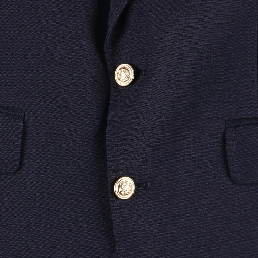 2000'S Lands' End Navy Blazer, Tailored Jacket, Men's Size Medium wool navy blue type Vintage Second Hand