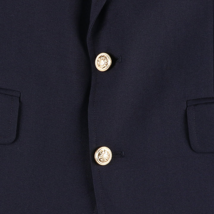 2000'S Lands' End Navy Blazer, Tailored Jacket, Men's Size Medium wool navy blue type Vintage Second Hand