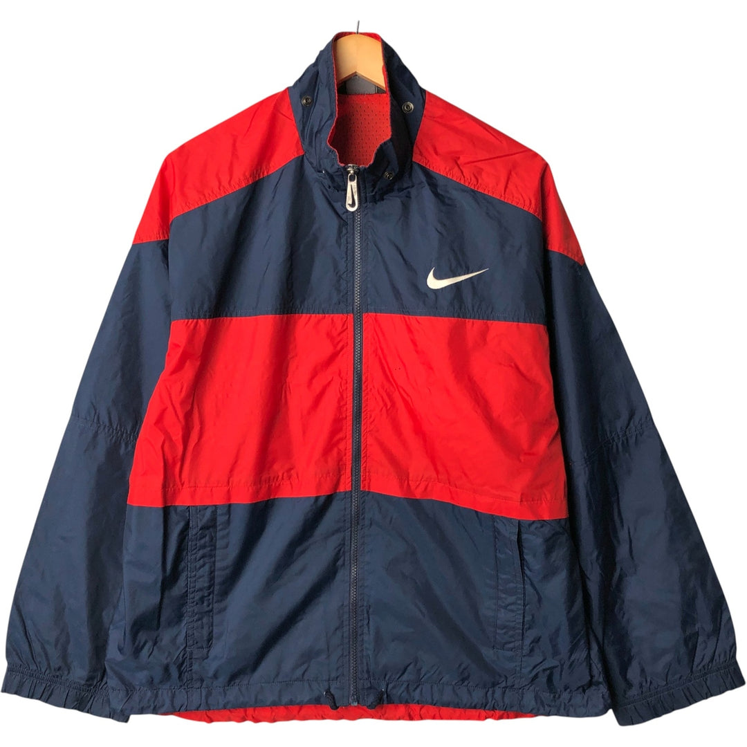 90'S Nike NIKE Back Logo Nylon Jacket, Men's Size Medium Nylon navy blue type Vintage Second Hand