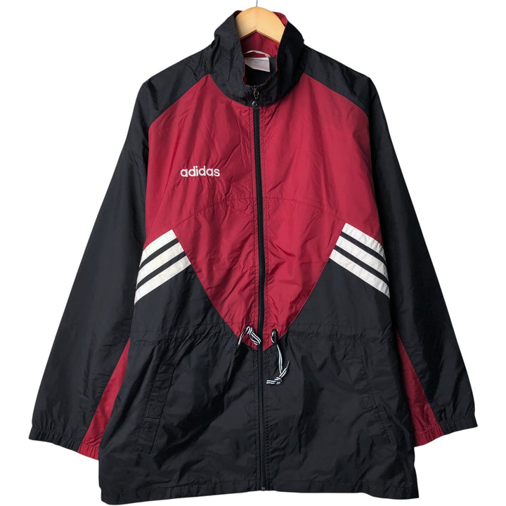 Vintage 1980'S Adidas nylon jacket with back logo, size L, men's Nylon burgundy type Vintage Second Hand
