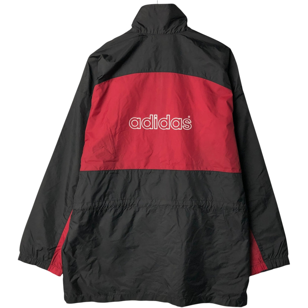 Vintage 1980'S Adidas nylon jacket with back logo, size L, men's Nylon burgundy type Vintage Second Hand