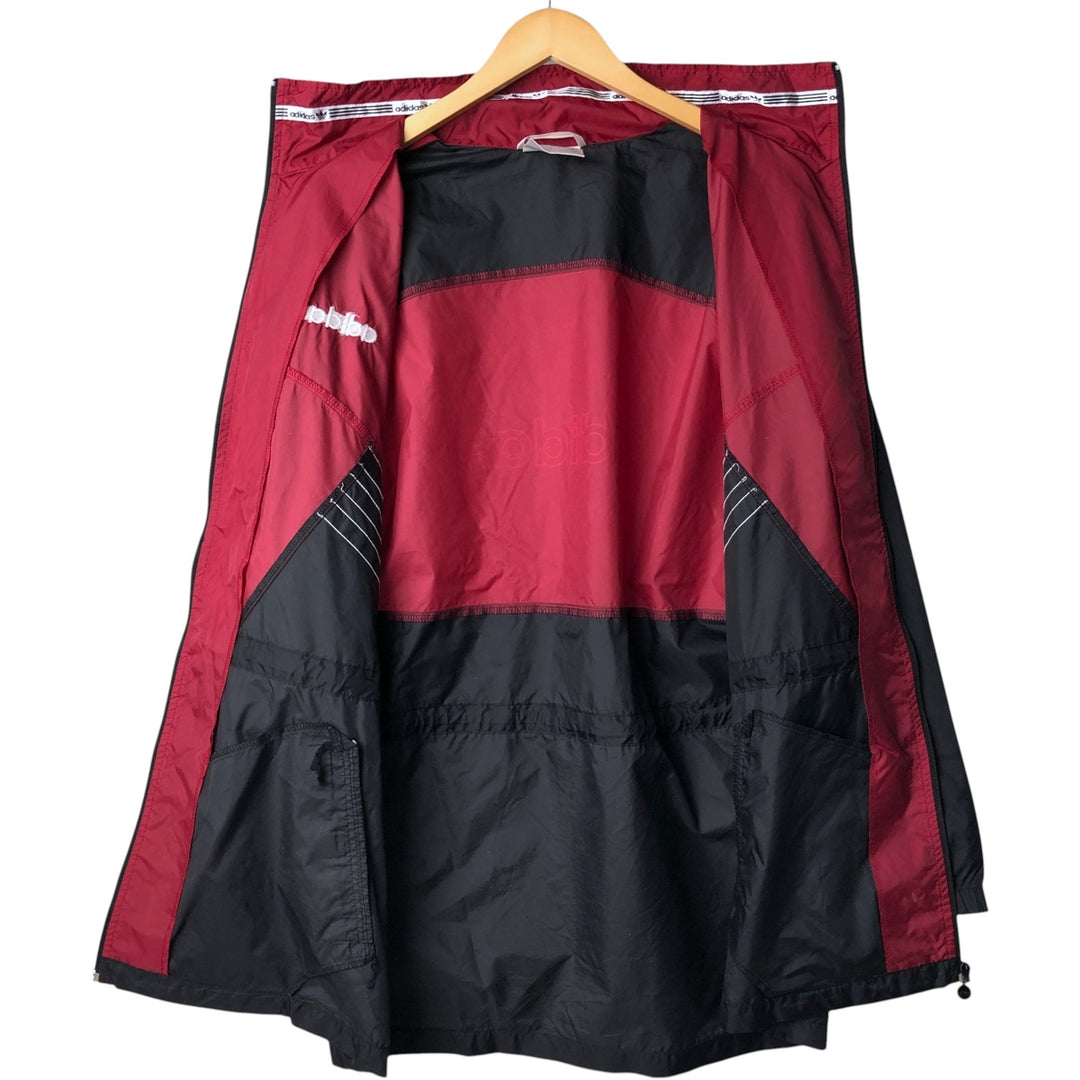 Vintage 1980'S Adidas nylon jacket with back logo, size L, men's Nylon burgundy type Vintage Second Hand