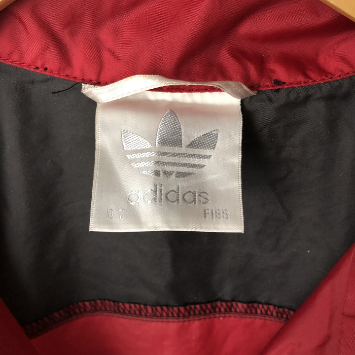 Vintage 1980'S Adidas nylon jacket with back logo, size L, men's Nylon burgundy type Vintage Second Hand