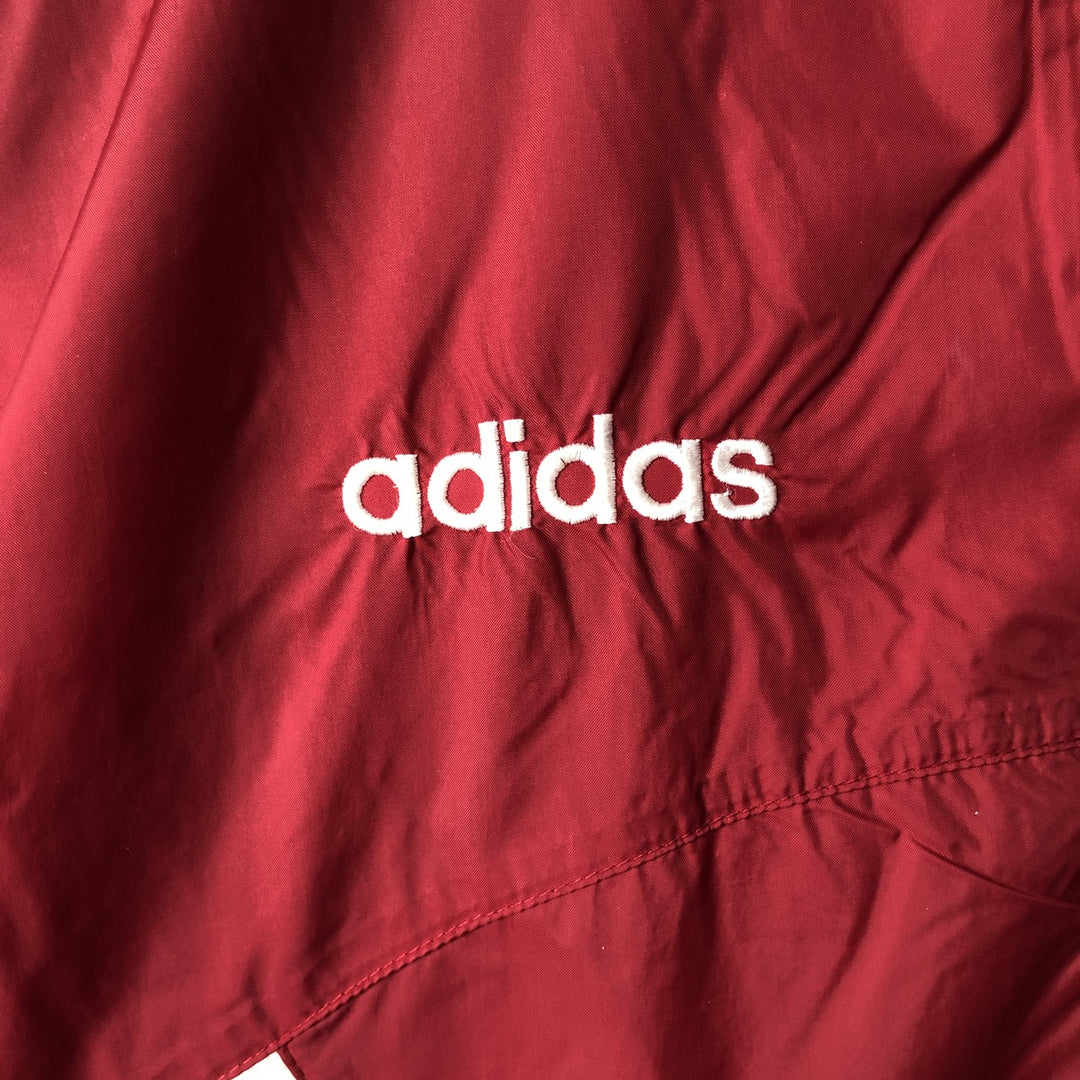 Vintage 1980'S Adidas nylon jacket with back logo, size L, men's Nylon burgundy type Vintage Second Hand