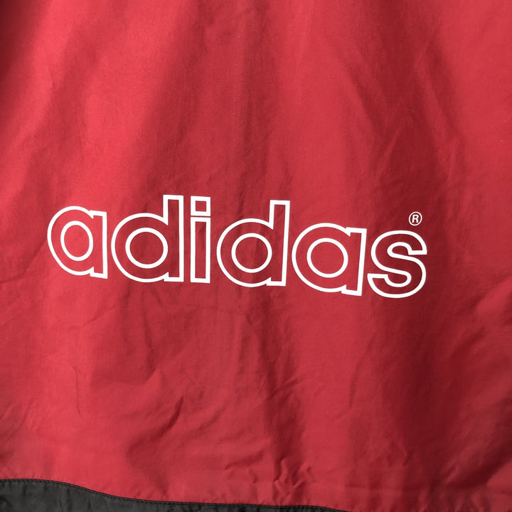 Vintage 1980'S Adidas nylon jacket with back logo, size L, men's Nylon burgundy type Vintage Second Hand
