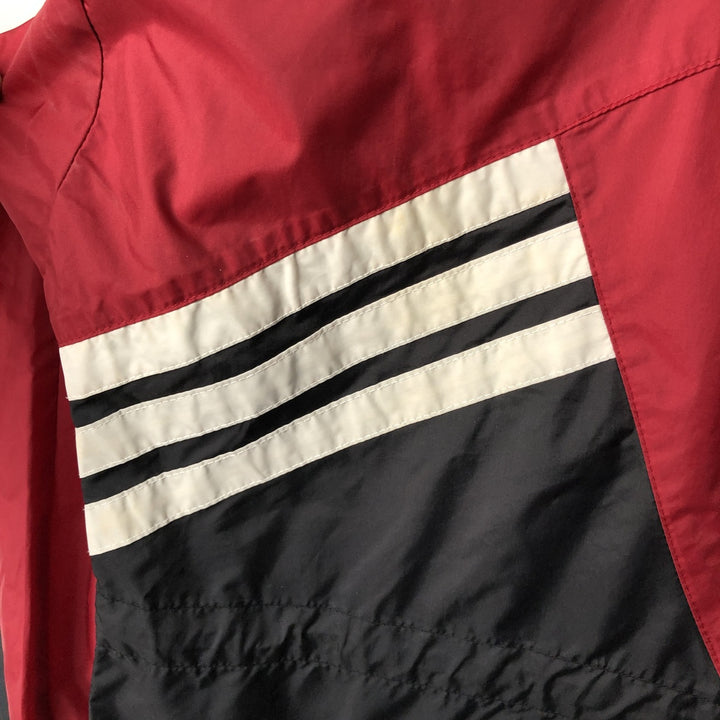 Vintage 1980'S Adidas nylon jacket with back logo, size L, men's Nylon burgundy type Vintage Second Hand