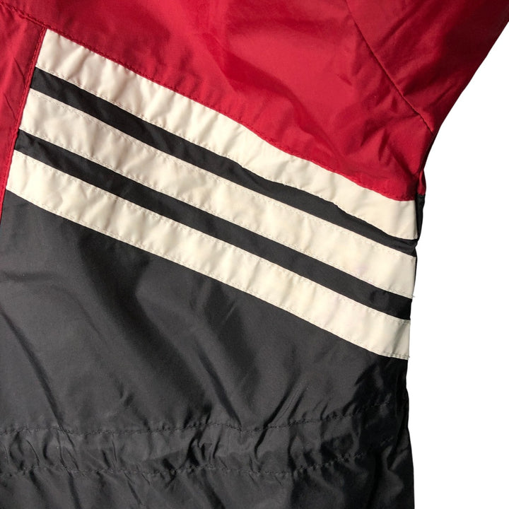 Vintage 1980'S Adidas nylon jacket with back logo, size L, men's Nylon burgundy type Vintage Second Hand