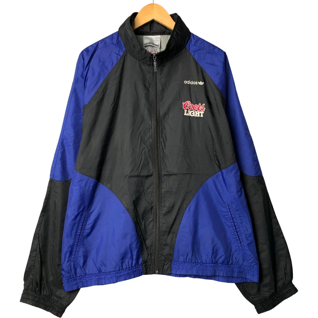 Vintage 80s-90'S adidas Coors Light nylon jacket, men's size XL Nylon black type Vintage Second Hand