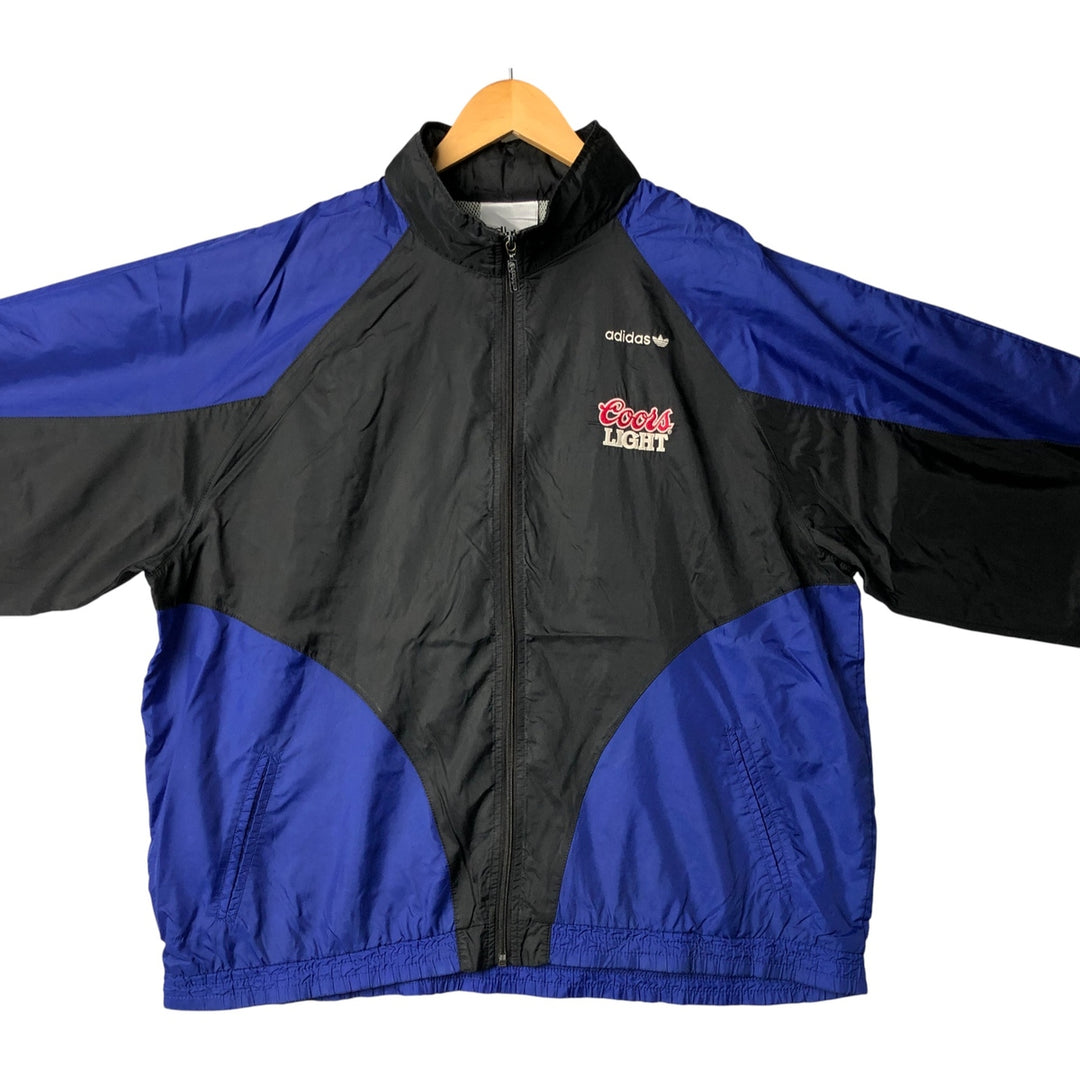 Vintage 80s-90'S adidas Coors Light nylon jacket, men's size XL Nylon black type Vintage Second Hand