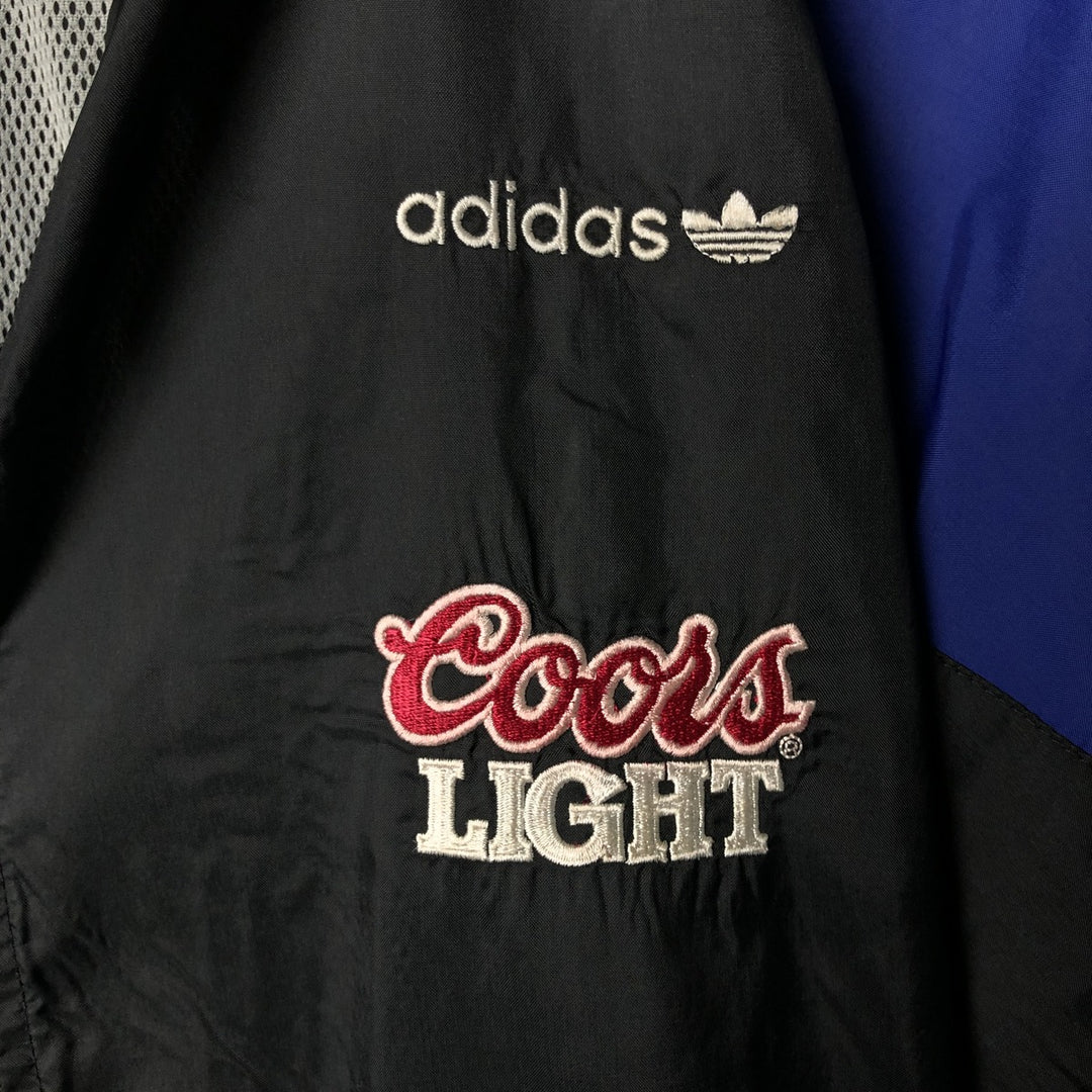 Vintage 80s-90'S adidas Coors Light nylon jacket, men's size XL Nylon black type Vintage Second Hand
