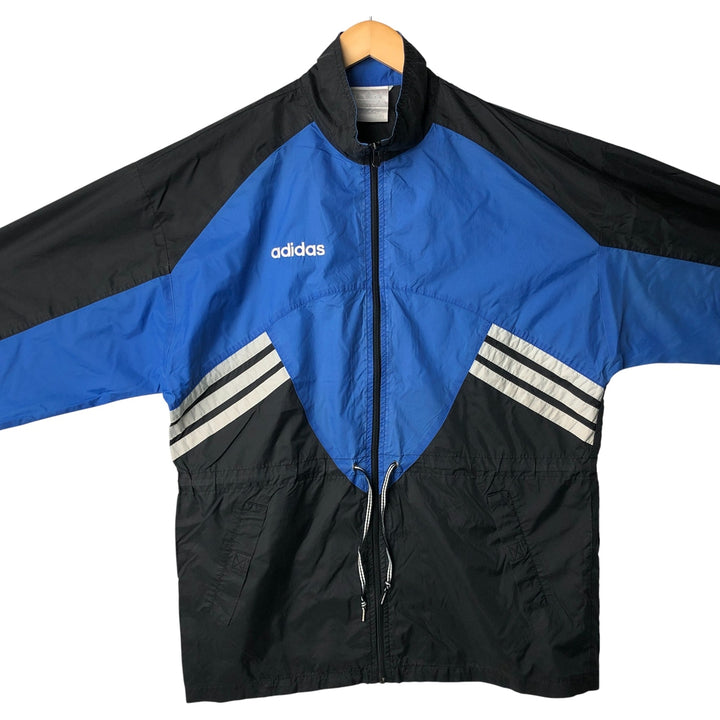 Vintage 1980'S Adidas nylon jacket with back logo, size M, men's Nylon blue type Vintage Second Hand