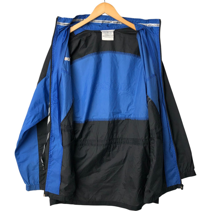 Vintage 1980'S Adidas nylon jacket with back logo, size M, men's Nylon blue type Vintage Second Hand