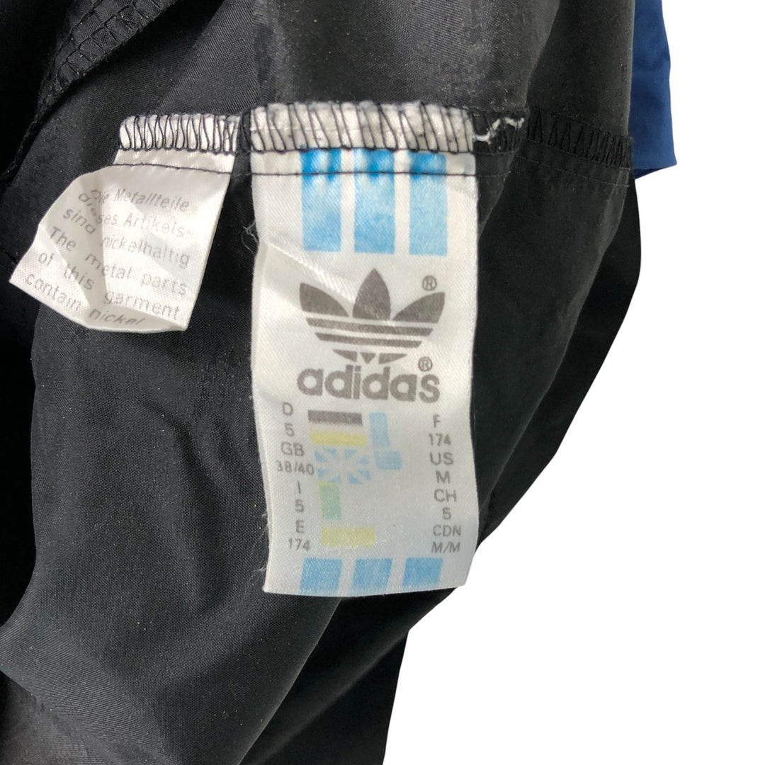 Vintage 1980'S Adidas nylon jacket with back logo, size M, men's Nylon blue type Vintage Second Hand