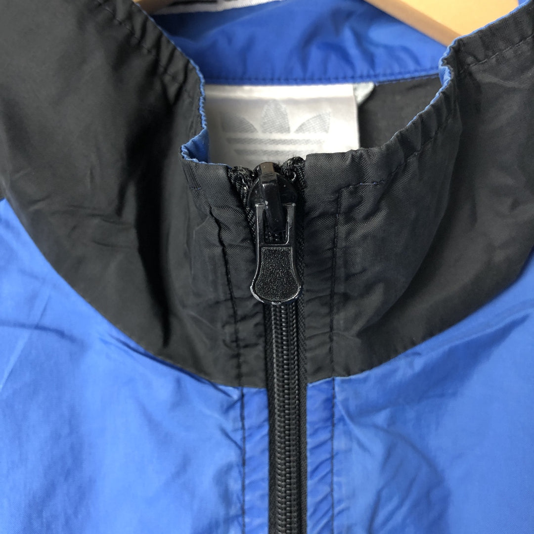 Vintage 1980'S Adidas nylon jacket with back logo, size M, men's Nylon blue type Vintage Second Hand