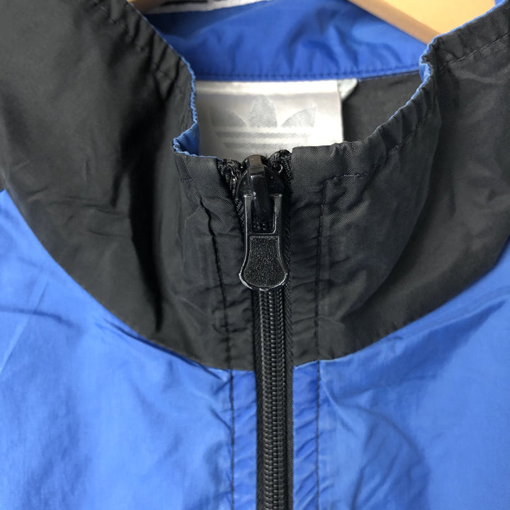 Vintage 1980'S Adidas nylon jacket with back logo, size M, men's Nylon blue type Vintage Second Hand