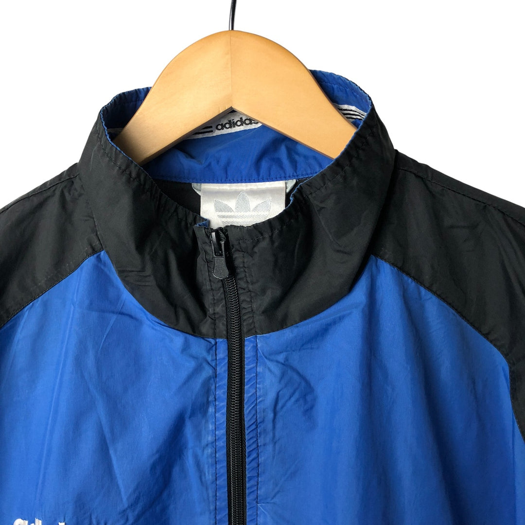 Vintage 1980'S Adidas nylon jacket with back logo, size M, men's Nylon blue type Vintage Second Hand
