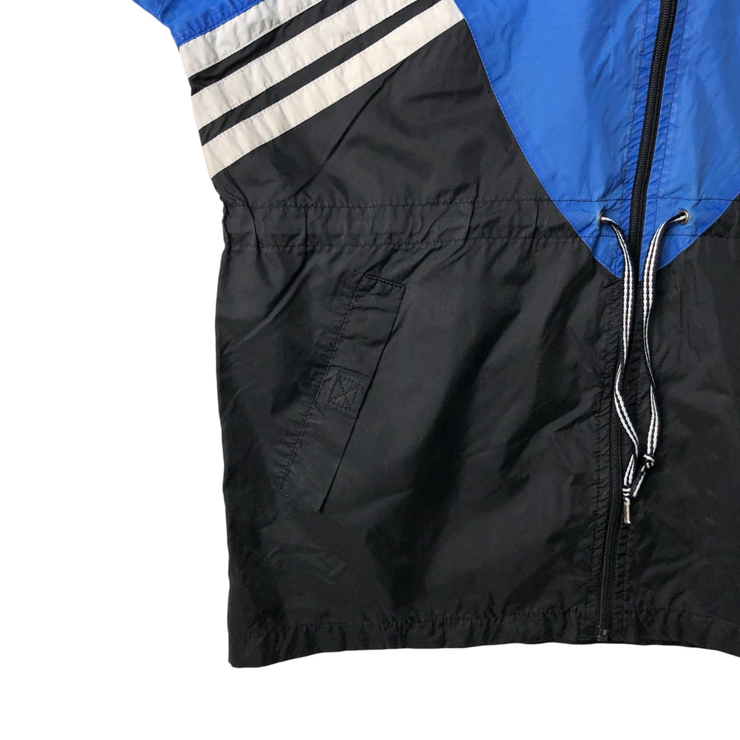 Vintage 1980'S Adidas nylon jacket with back logo, size M, men's Nylon blue type Vintage Second Hand