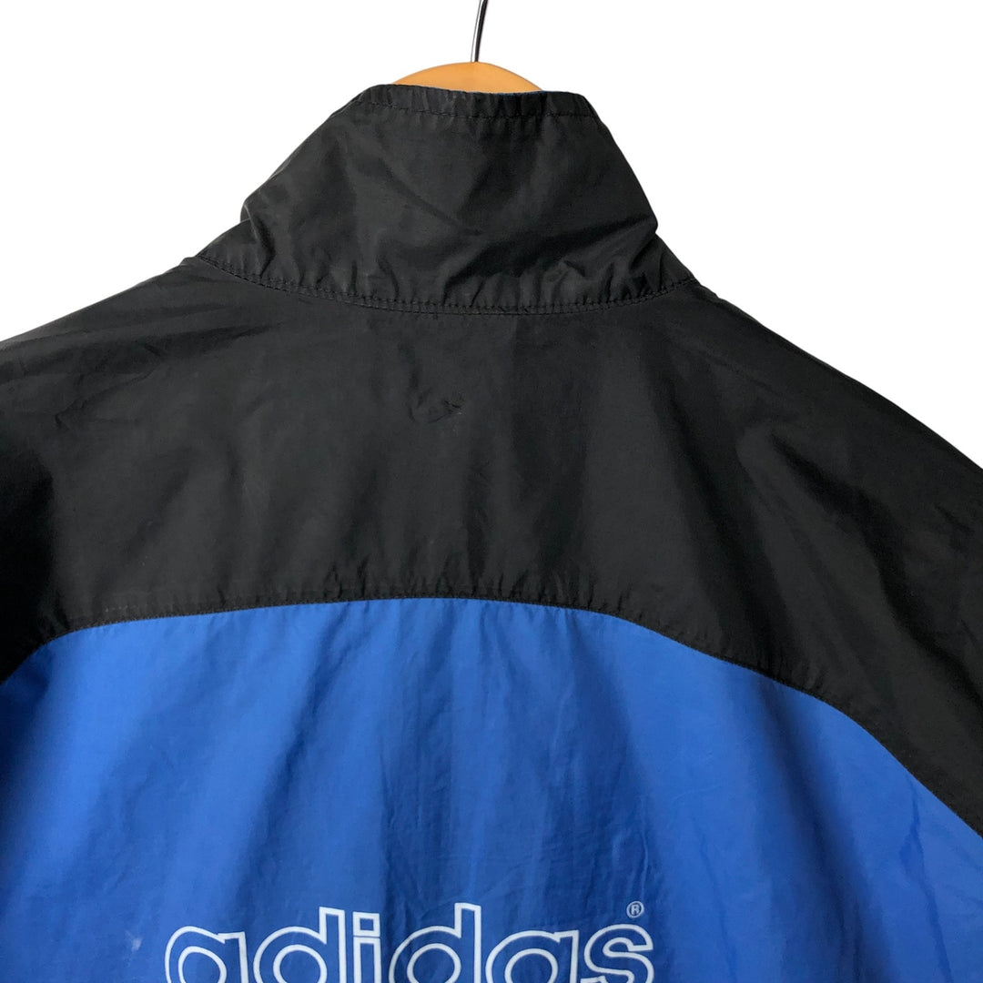 Vintage 1980'S Adidas nylon jacket with back logo, size M, men's Nylon blue type Vintage Second Hand