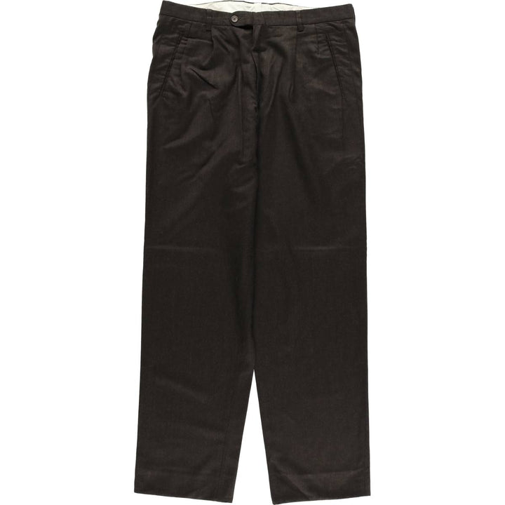 90'S PETER'S COLLECTION Two-pleat Slacks, Men's, Size W36, Vintage unclear brown type Vintage Second Hand