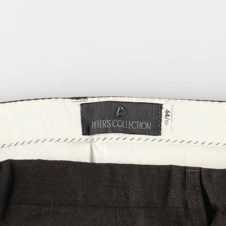 90'S PETER'S COLLECTION Two-pleat Slacks, Men's, Size W36, Vintage unclear brown type Vintage Second Hand