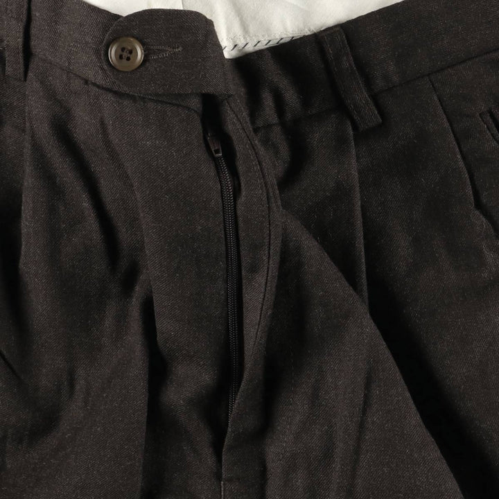 90'S PETER'S COLLECTION Two-pleat Slacks, Men's, Size W36, Vintage unclear brown type Vintage Second Hand