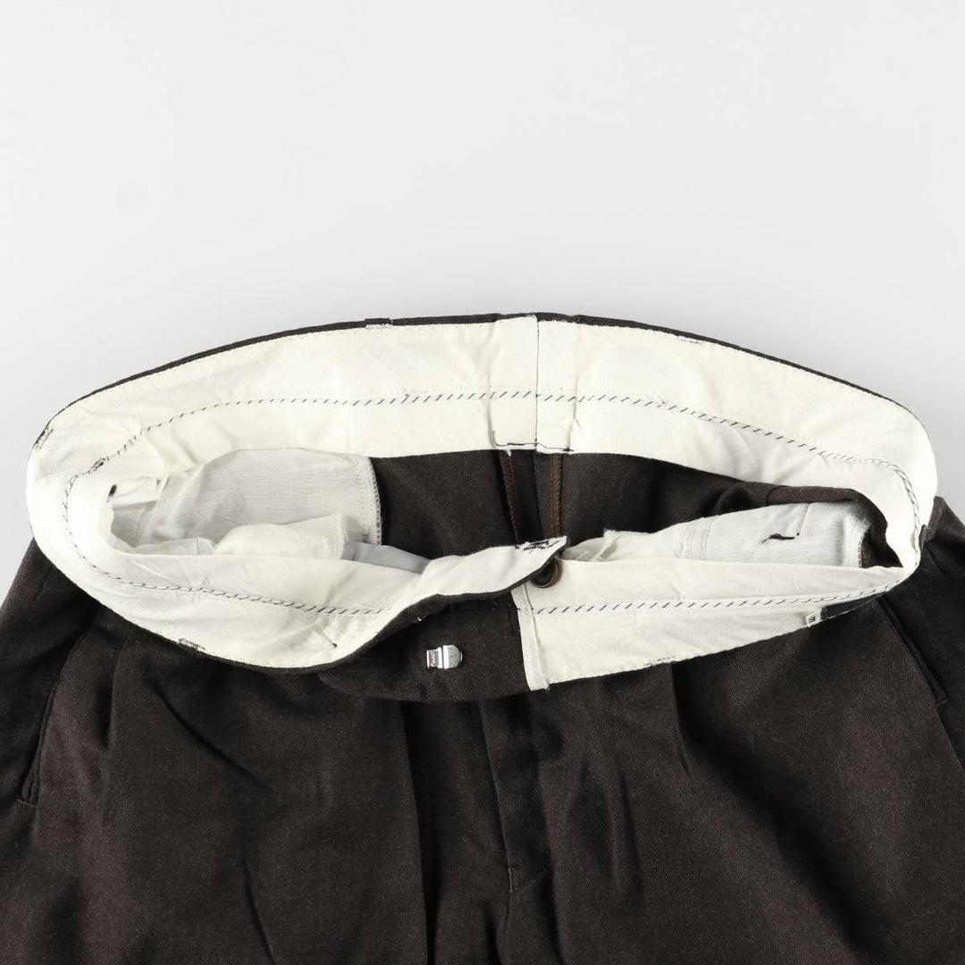 90'S PETER'S COLLECTION Two-pleat Slacks, Men's, Size W36, Vintage unclear brown type Vintage Second Hand