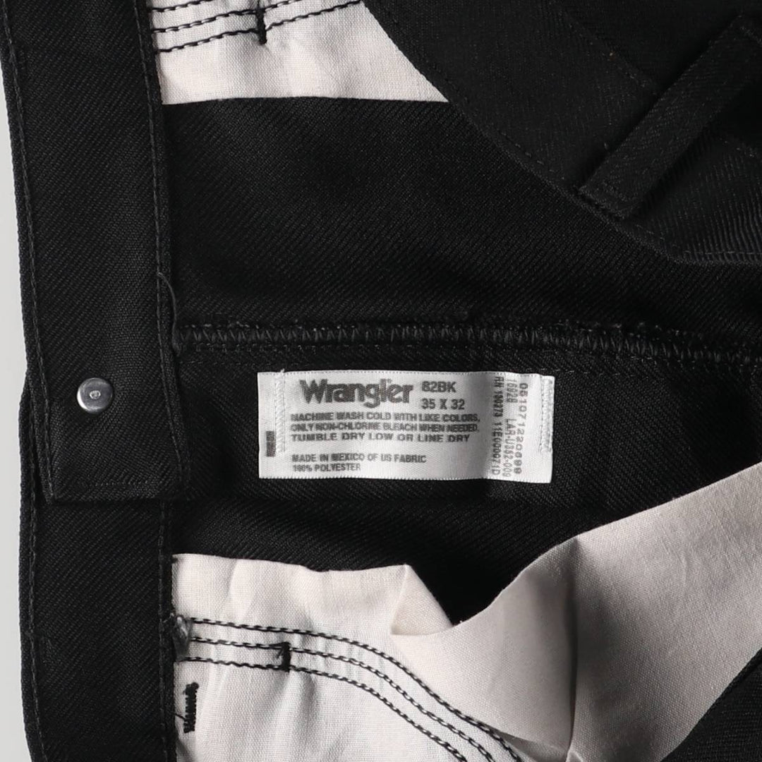 Vintage 90s-00'S Wrangler Dress Jeans, Men's Size 34 (W34) polyester black type Vintage Second Hand