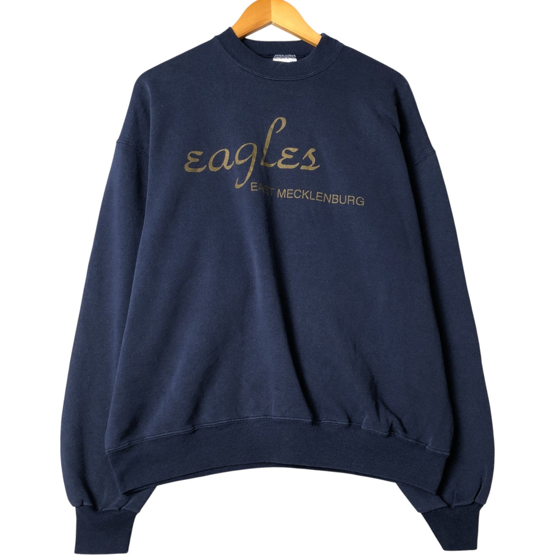 2000'S Hanes printed sweatshirt, men's size XXL cotton navy blue type Vintage Second Hand