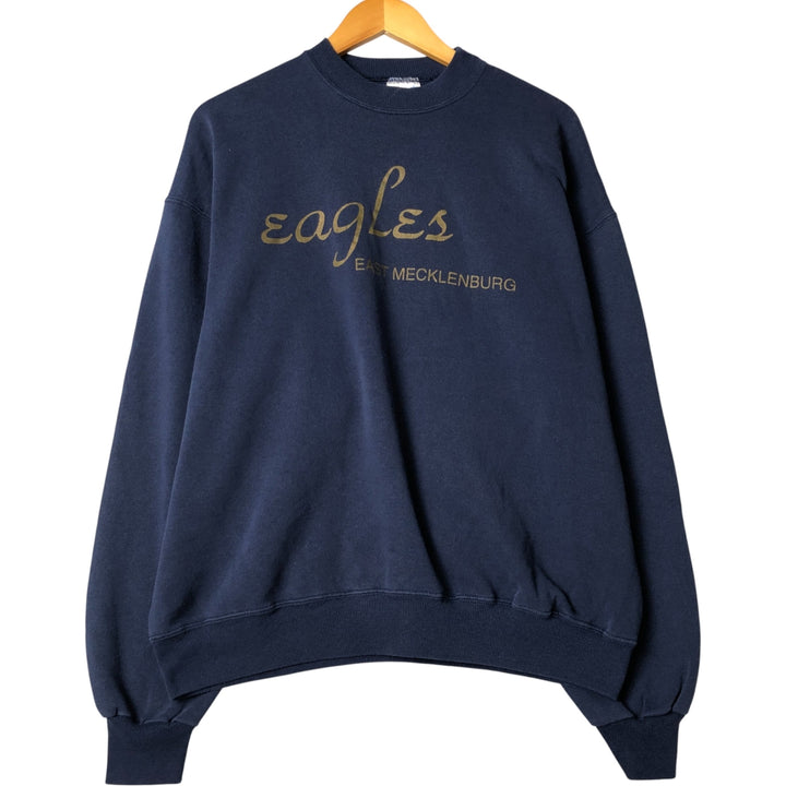 2000'S Hanes printed sweatshirt, men's size XXL cotton navy blue type Vintage Second Hand
