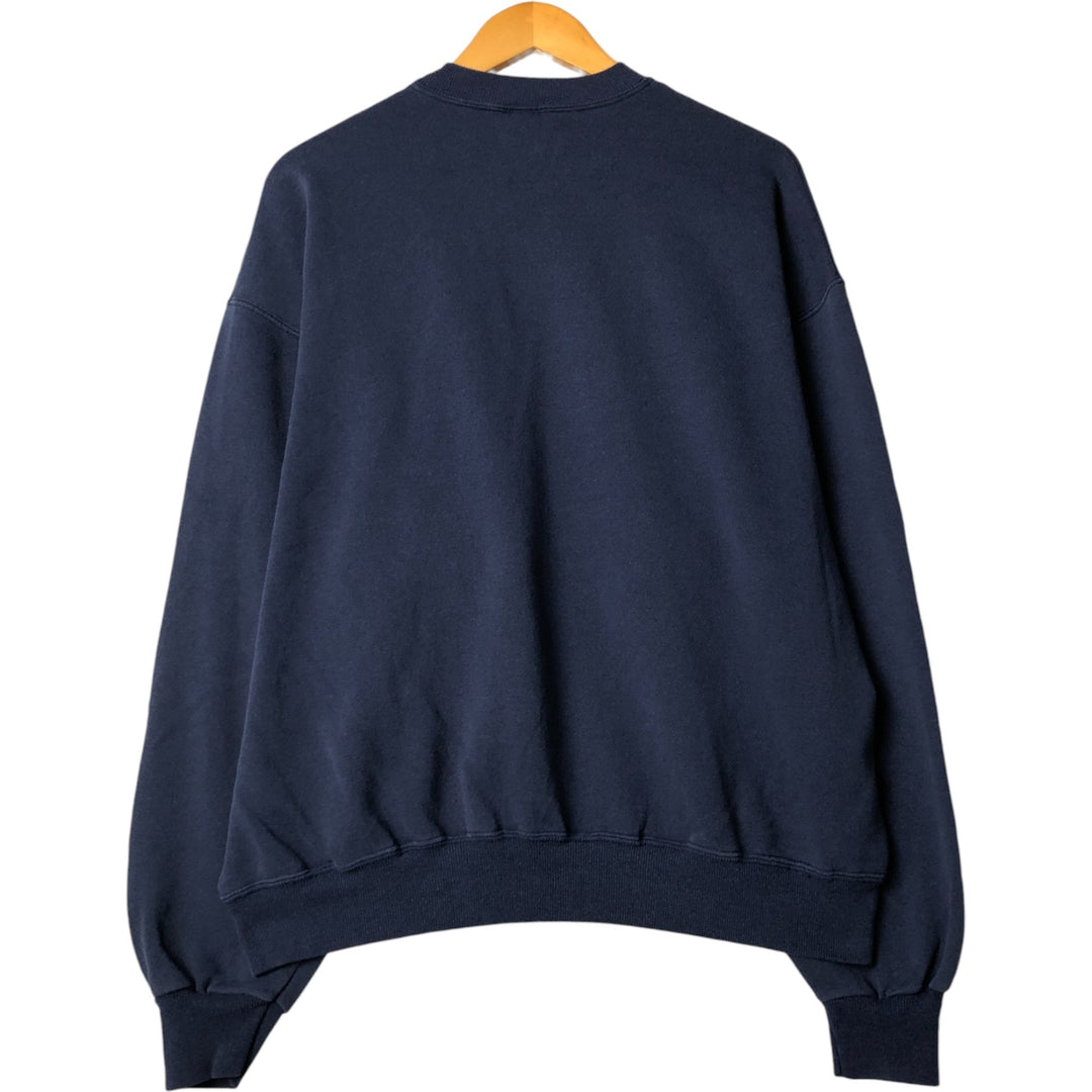 2000'S Hanes printed sweatshirt, men's size XXL cotton navy blue type Vintage Second Hand