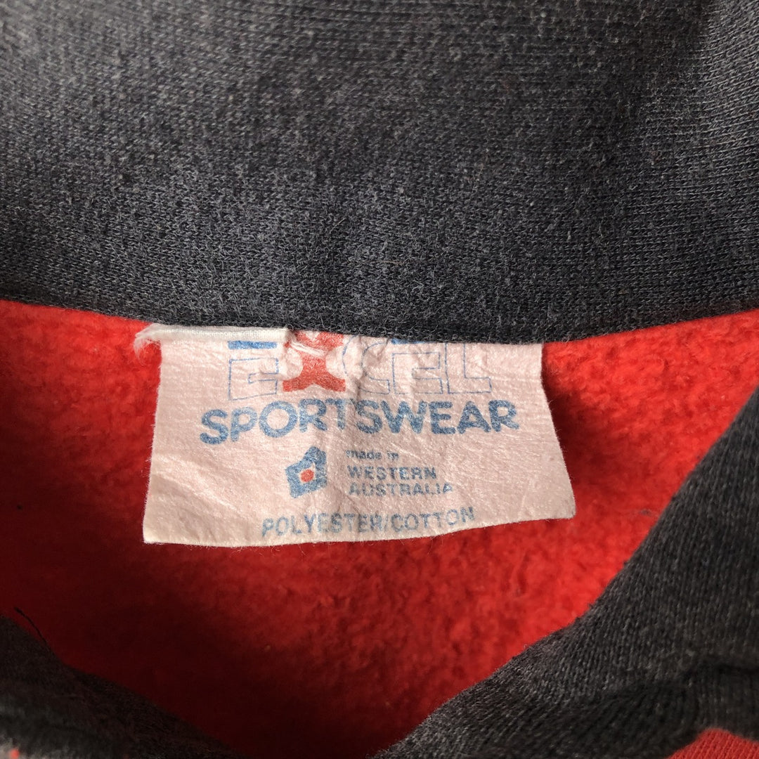EXCEL Collared College Sweatshirt, Men's Size M polyester red type Vintage Second Hand