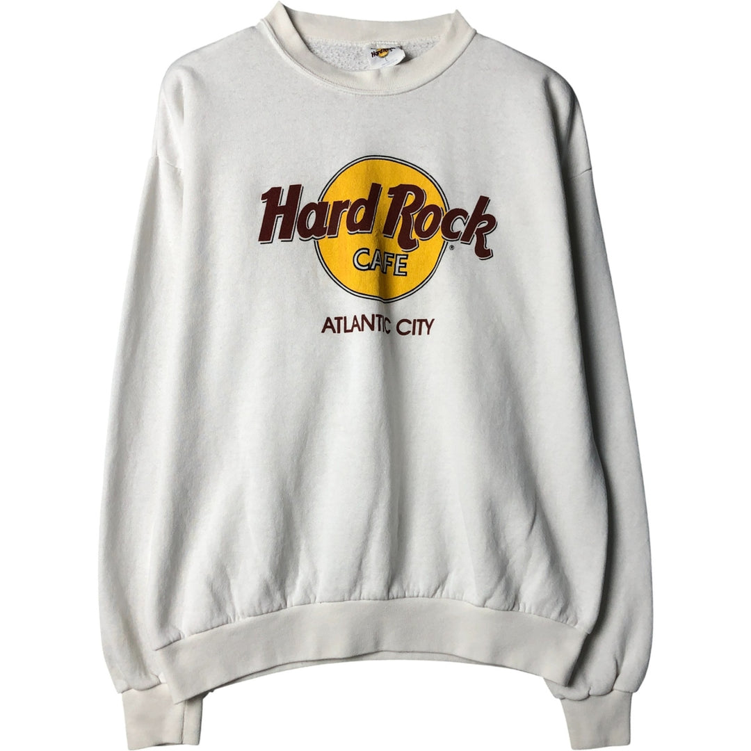 90'S Hard Rock Cafe Advertising Sweatshirt, Men's, Size L, Vintage polyester white type Vintage Second Hand