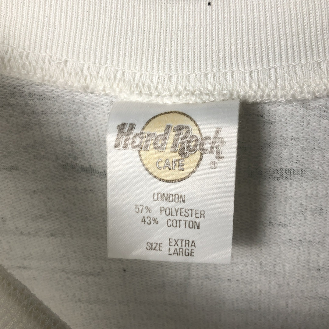 Hard Rock Cafe Advertising Sweatshirt, Men's XL polyester white type Vintage Second Hand