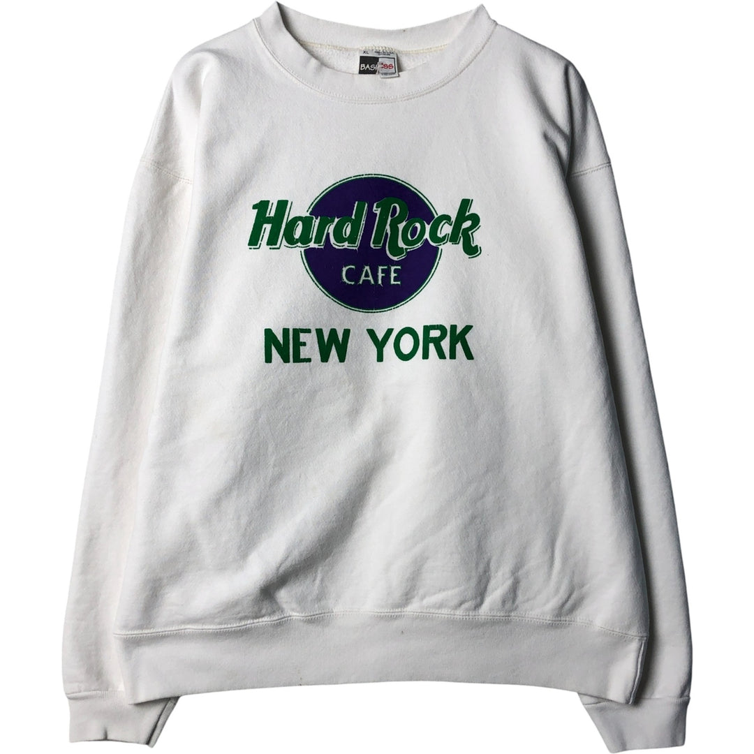 Vintage 90'S BASICSS Hard Rock Cafe Advertising Sweatshirt, Made in USA, Men's Size XL cotton white type Vintage Second Hand