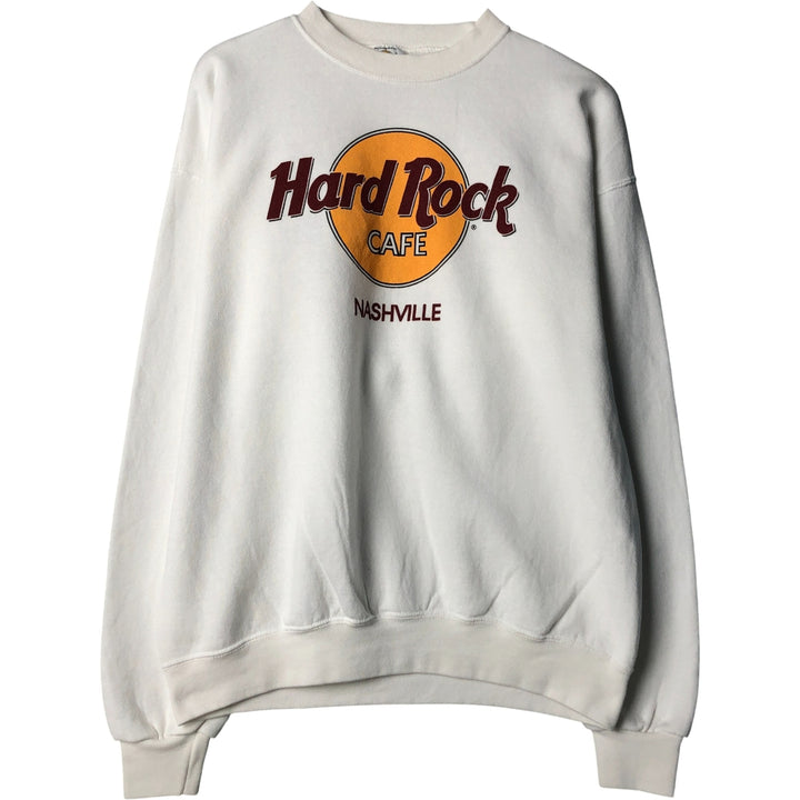 Hard Rock Cafe Advertising Sweatshirt, Men's Size L polyester white type Vintage Second Hand