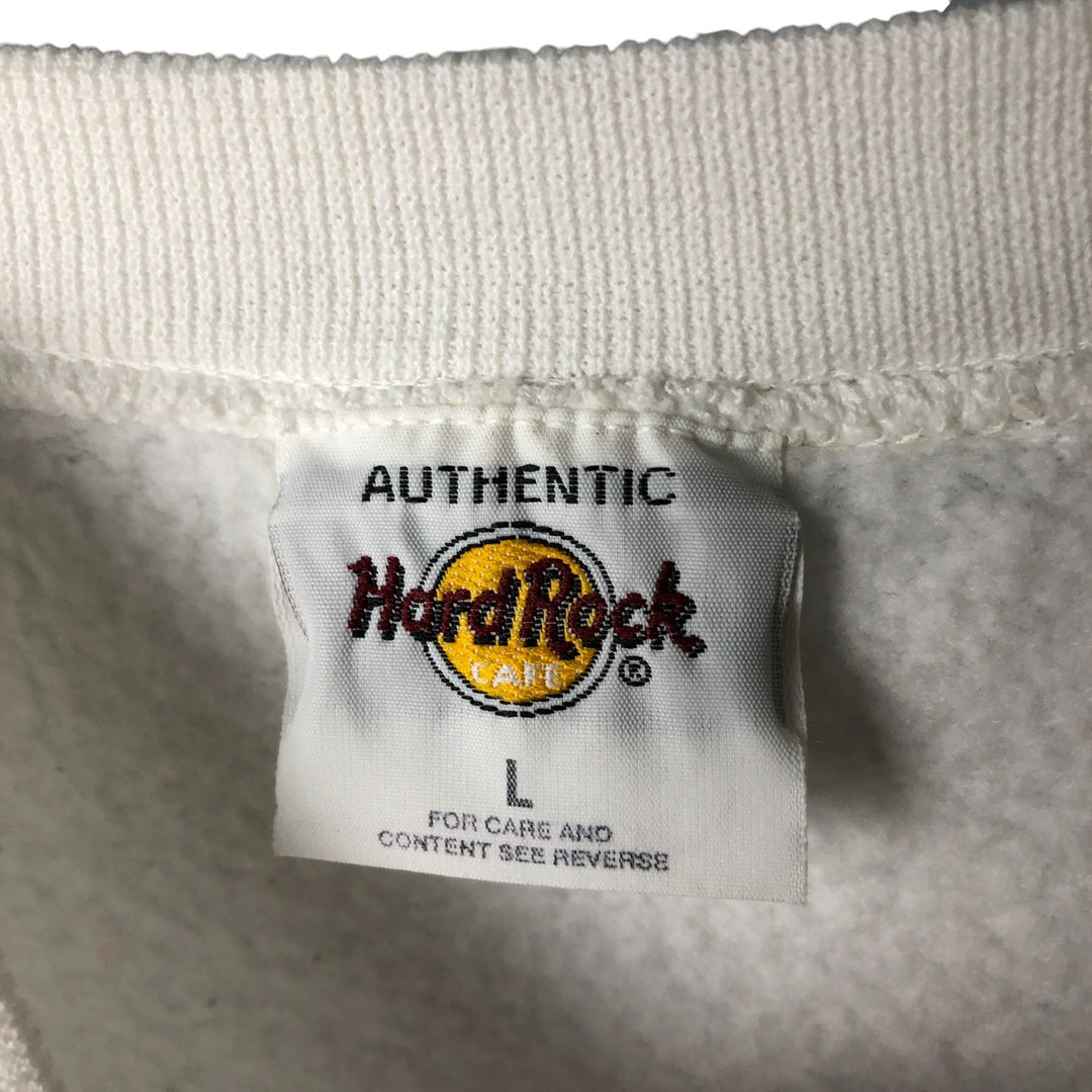 Hard Rock Cafe Advertising Sweatshirt, Men's Size L polyester white type Vintage Second Hand
