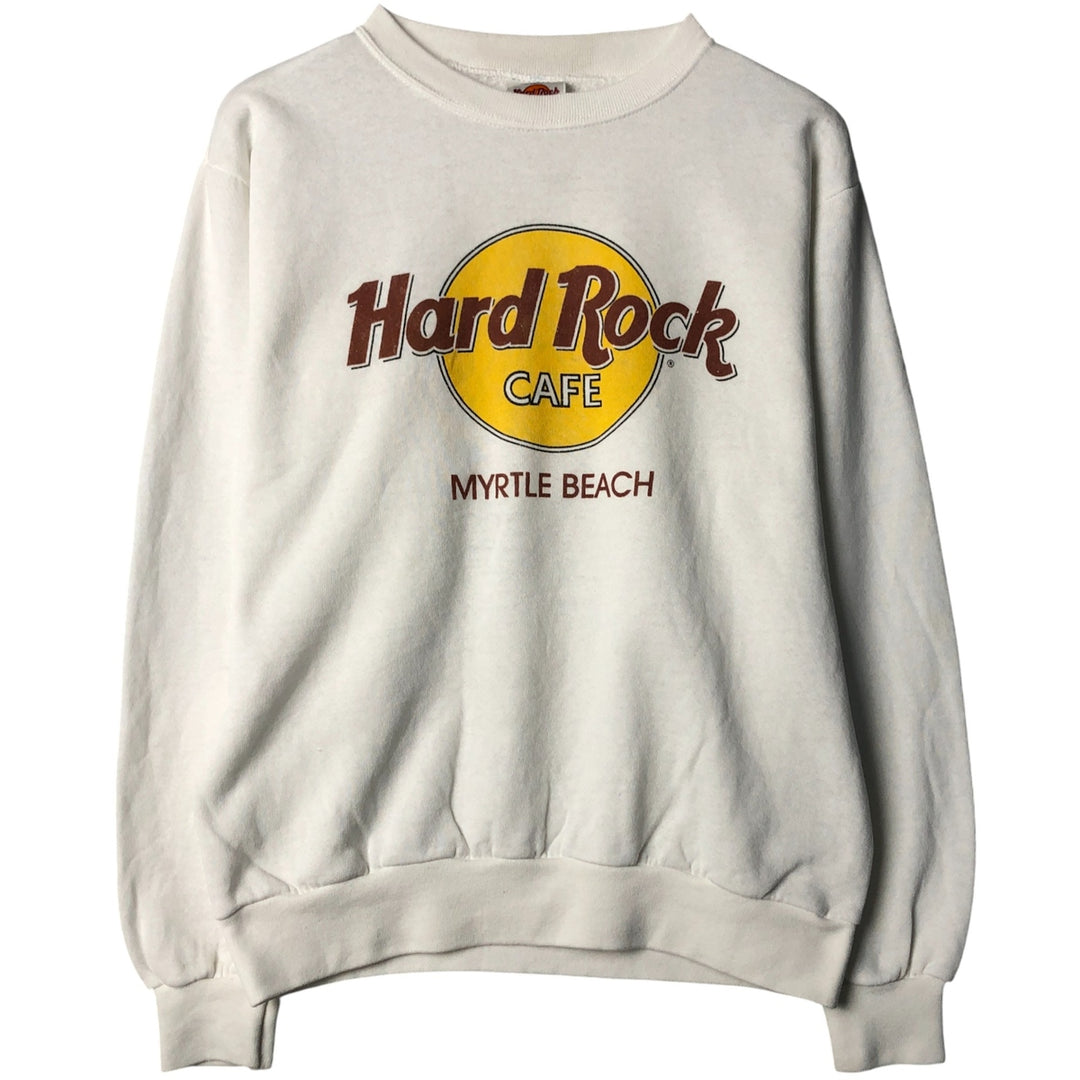 90'S Hard Rock Cafe Advertising Sweatshirt, Made in USA, Men's Size Small, Vintage polyester white type Vintage Second Hand
