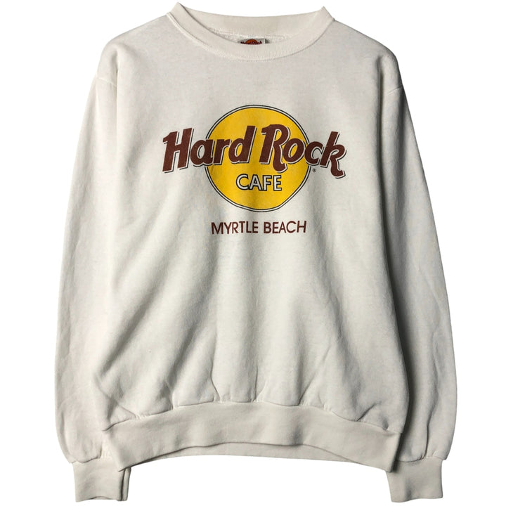 90'S Hard Rock Cafe Advertising Sweatshirt, Made in USA, Men's Size Small, Vintage polyester white type Vintage Second Hand