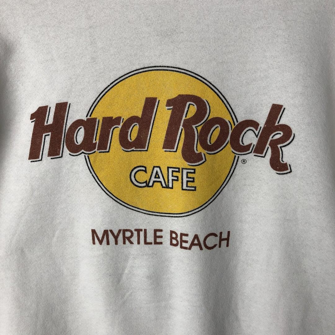 90'S Hard Rock Cafe Advertising Sweatshirt, Made in USA, Men's Size Small, Vintage polyester white type Vintage Second Hand