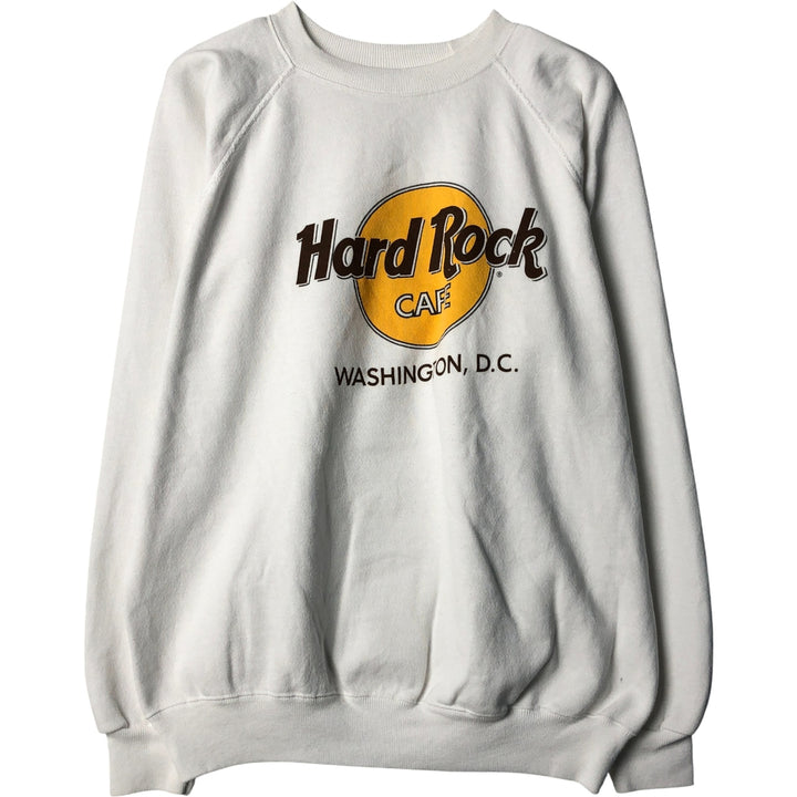 Vintage 90'S Hanes Hard Rock Cafe Advertising Sweatshirt, Made in USA, Men's XL cotton white type Vintage Second Hand