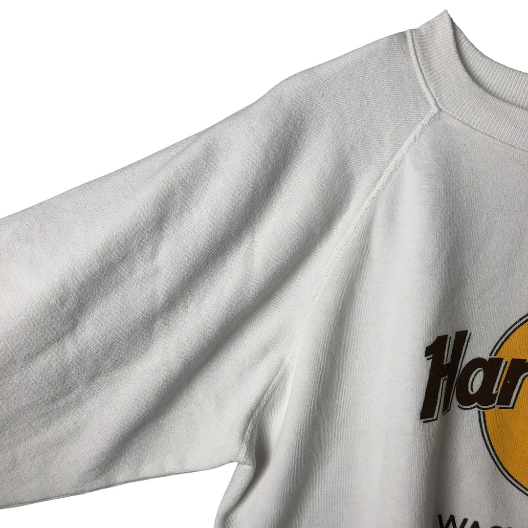 Vintage 90'S Hanes Hard Rock Cafe Advertising Sweatshirt, Made in USA, Men's XL cotton white type Vintage Second Hand
